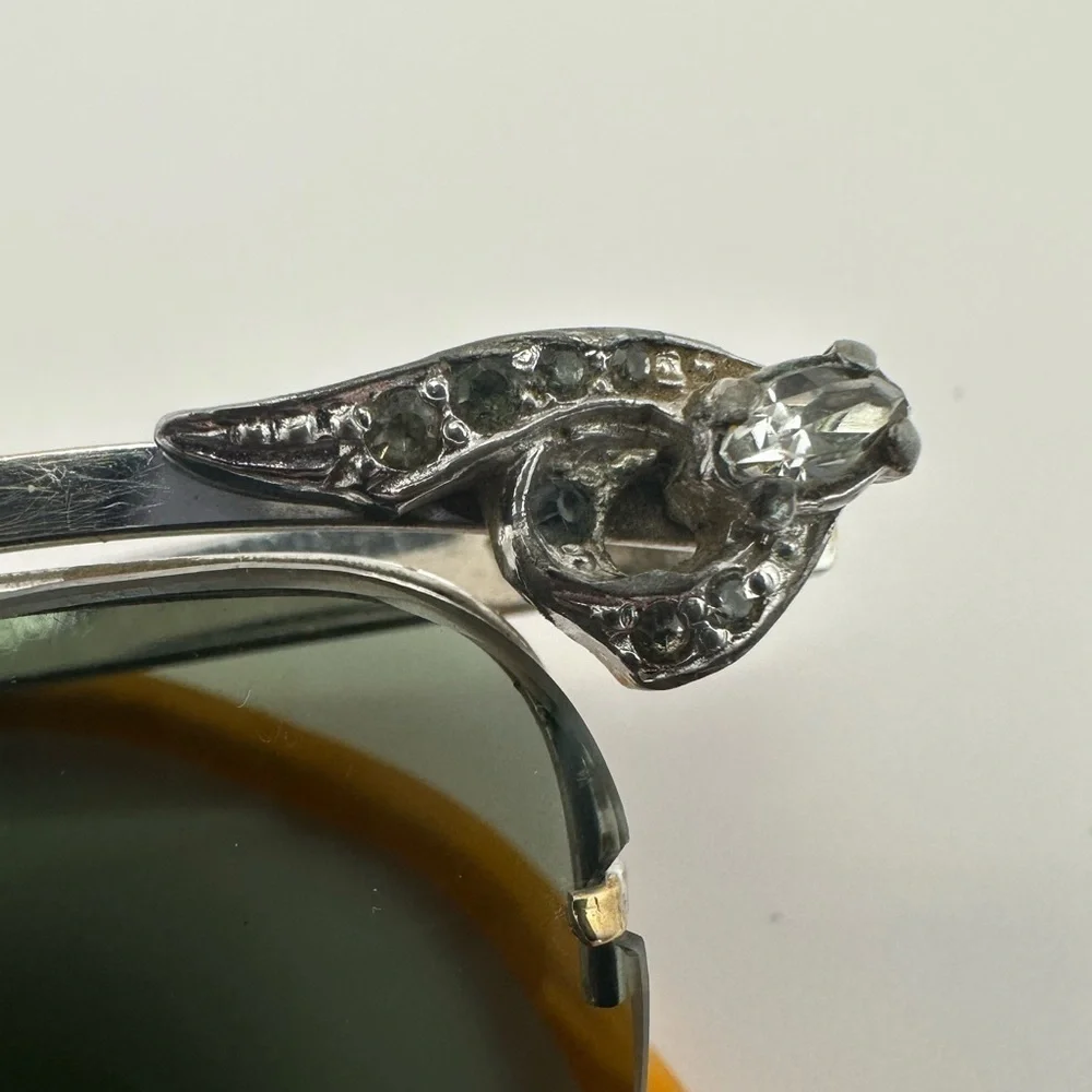 Vintage Bausch & Lomb 1/10 12K GF Rhinestone Eyeglasses w/ Prescription Lenses